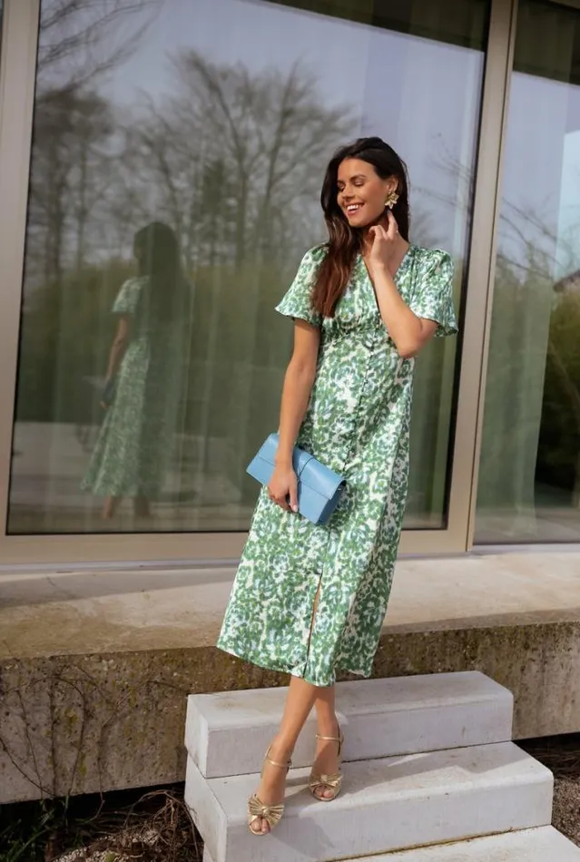 Easy Clothes Green Patterned Adena Dress Women039s Clothing Dresses