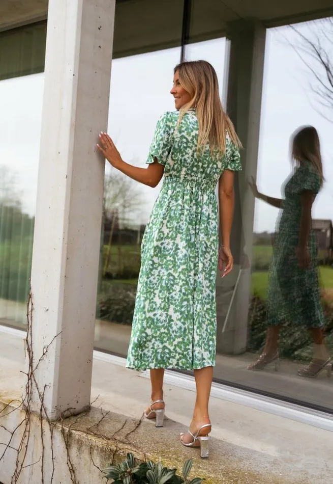 Easy Clothes Green Patterned Adena Dress Women039s Clothing Dresses