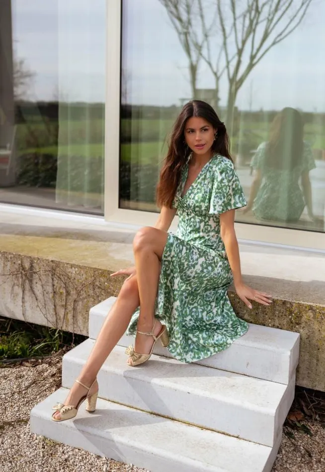 Easy Clothes Green Patterned Adena Dress Women039s Clothing Dresses