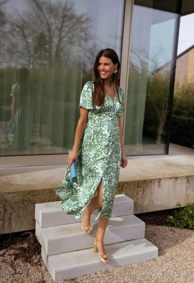 Easy Clothes Green Patterned Adena Dress Women039s Clothing Dresses