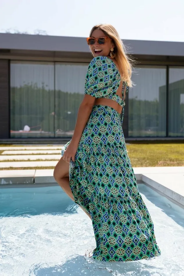 Easy Clothes Green Patterned Enes Skirt Women039s Clothing Skirts