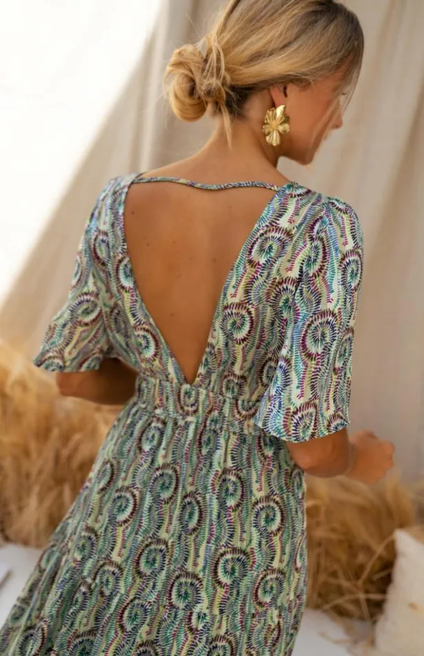 Easy Clothes Green Patterned Loane Dress Green Patterned Women039s Clothing Dresses
