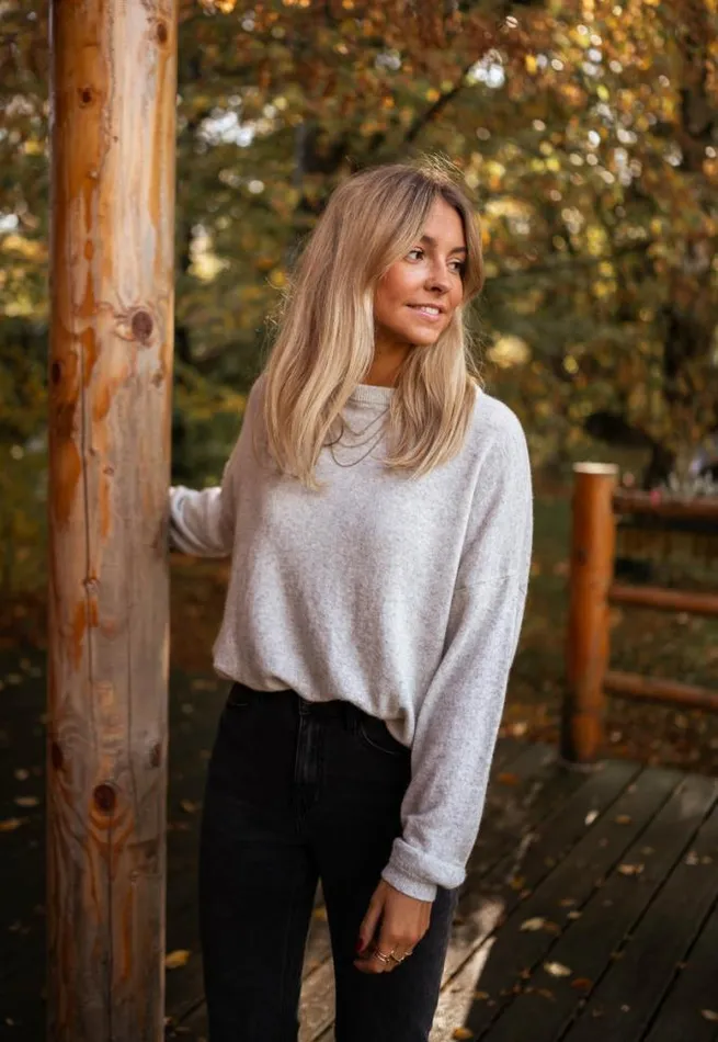 Easy Clothes Grey Iris Cashmere Sweater Women039s Clothing Sweaters