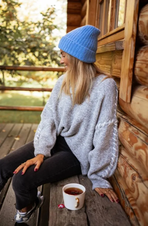 Easy Clothes Grey Leo Sweater Women039s Clothing Sweaters