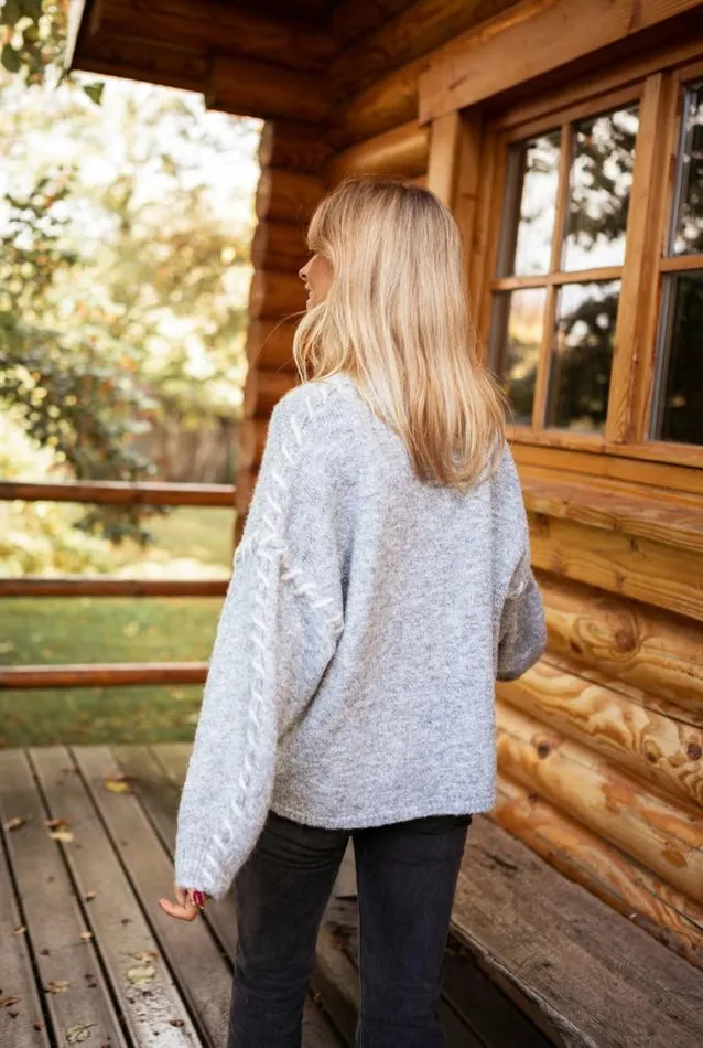Easy Clothes Grey Leo Sweater Women039s Clothing Sweaters