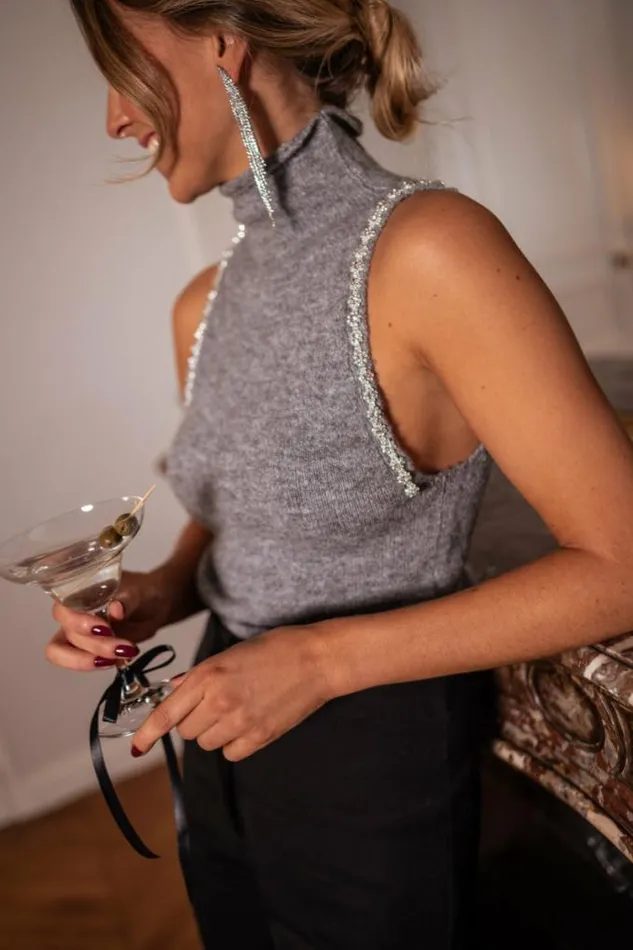 Easy Clothes Grey Mia Sleeveless Sweater Women039s Clothing Sweaters