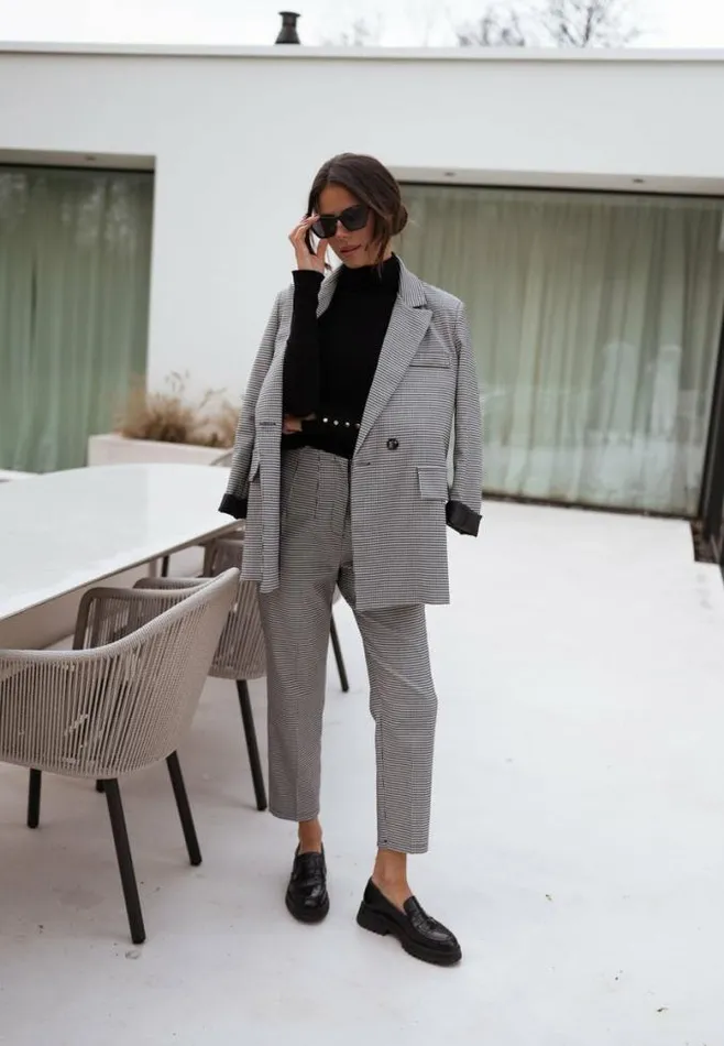 Easy Clothes Houndstooth Memphis Blazer Women039s Clothing Blazers