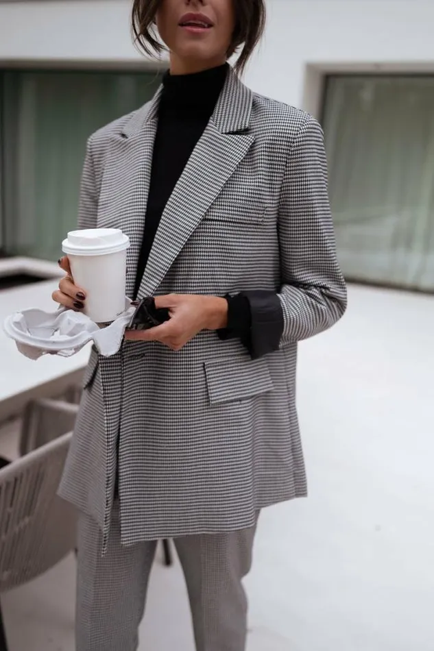 Easy Clothes Houndstooth Memphis Blazer Women039s Clothing Blazers