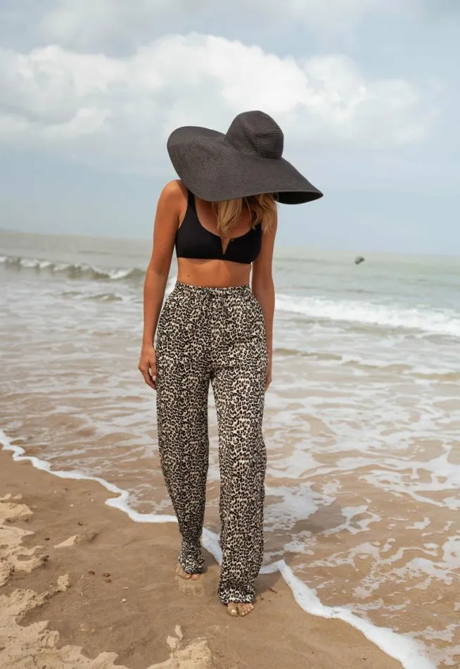Easy Clothes Leopard Clarou Pants Women039s Clothing Pants and Jeans