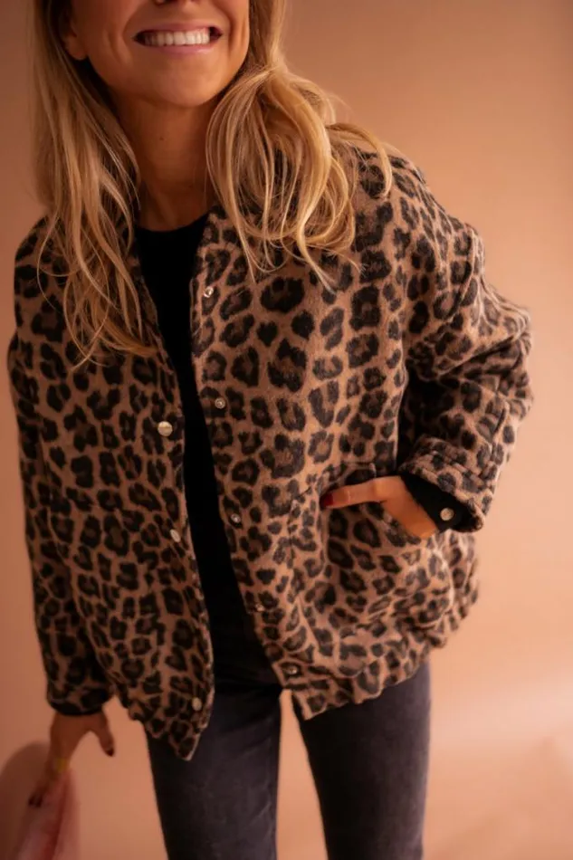Easy Clothes Leopard Cleo Bomber Jacket Women039s Clothing Jackets