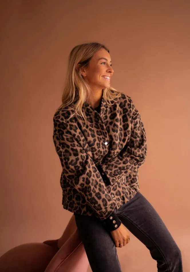 Easy Clothes Leopard Cleo Bomber Jacket Women039s Clothing Jackets
