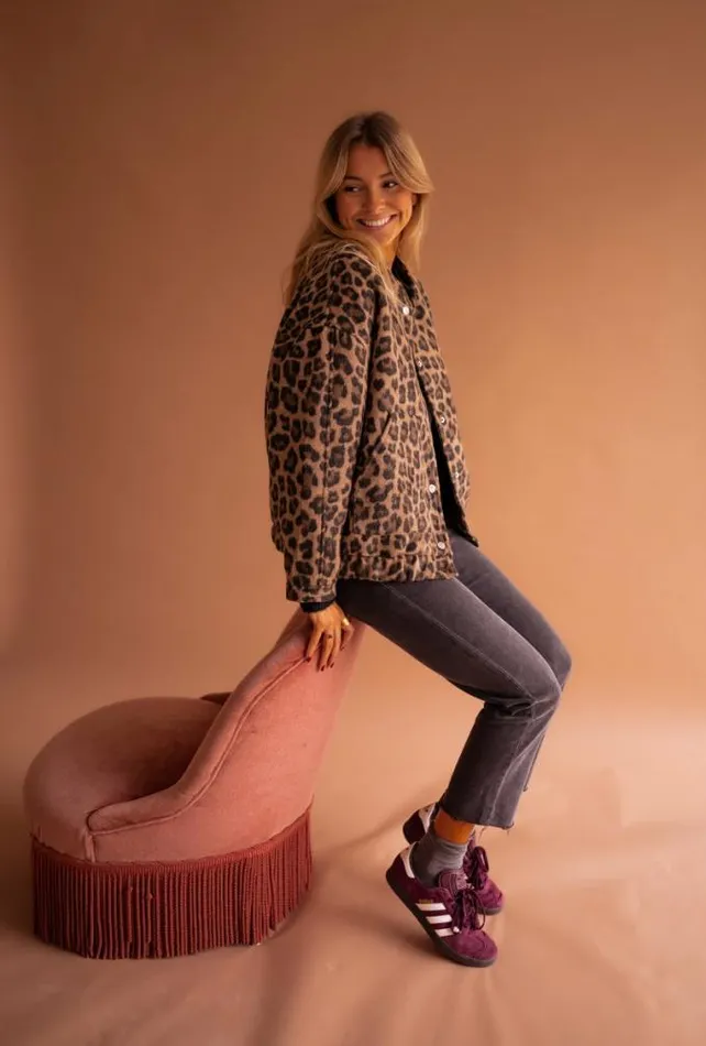 Easy Clothes Leopard Cleo Bomber Jacket Women039s Clothing Jackets
