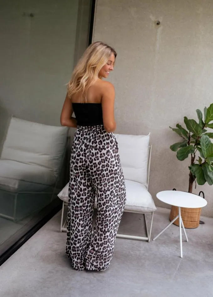 Easy Clothes Leopard Print Shiva Pants In Cotton Gauze Leopard Women039s Clothing Pants and Jeans
