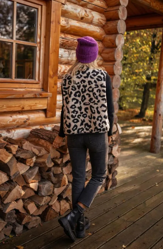 Easy Clothes Leopard Sleeveless Abby Cardigan Women039s Clothing Cardigans