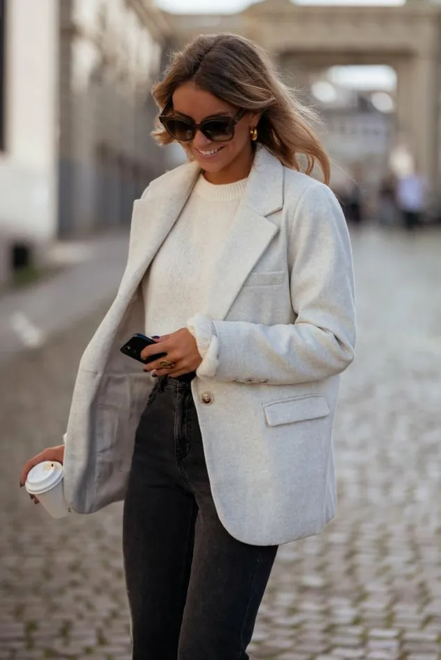 Easy Clothes Light Grey Sammy Blazer Women039s Clothing Blazers