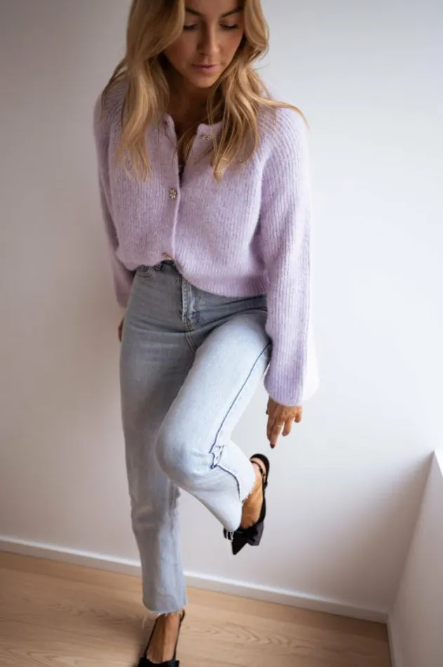 Easy Clothes Lilac Isa Cardigan With Shiny Buttons Women039s Clothing Cardigans