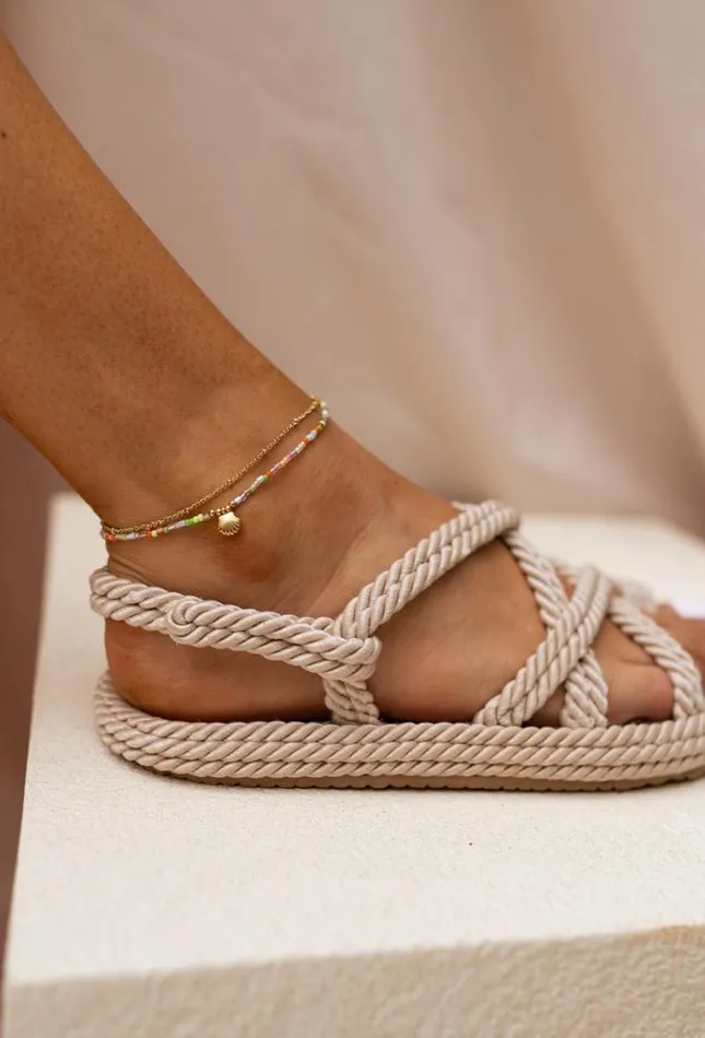 Easy Clothes Multicolor And Golden Gunzo Anklet Multicolor Jewelry and Accessories Bracelets