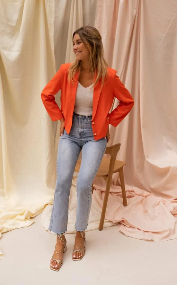 Easy Clothes Orange Estella Blazer Women039s Clothing Blazers