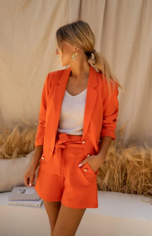 Easy Clothes Orange Estella Blazer Women039s Clothing Blazers