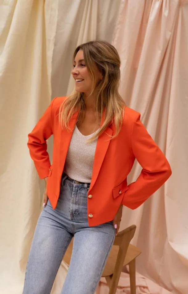 Easy Clothes Orange Estella Blazer Women039s Clothing Blazers