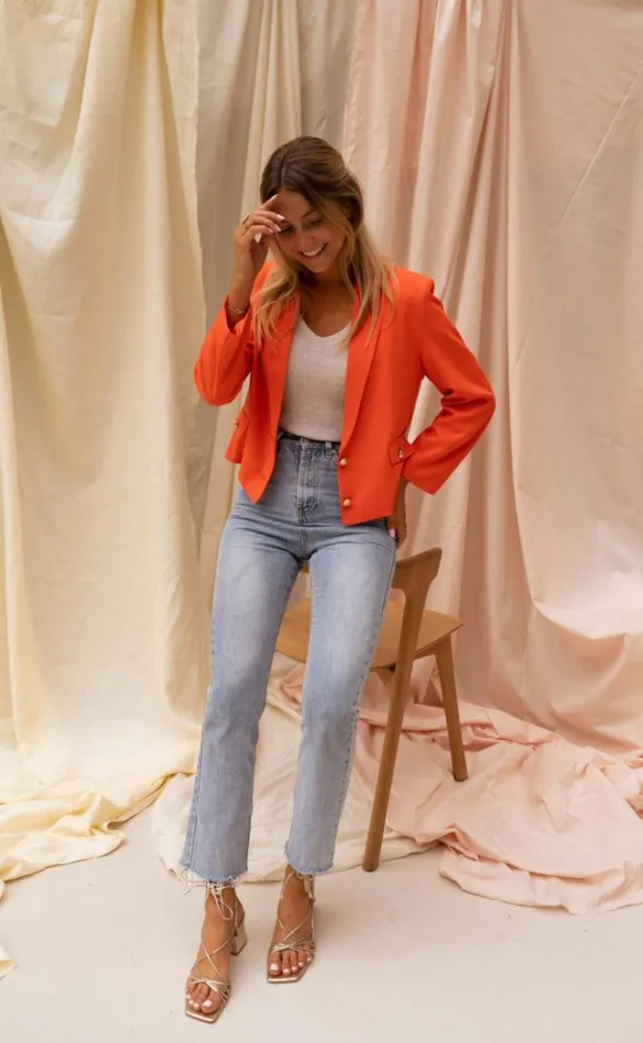 Easy Clothes Orange Estella Blazer Women039s Clothing Blazers