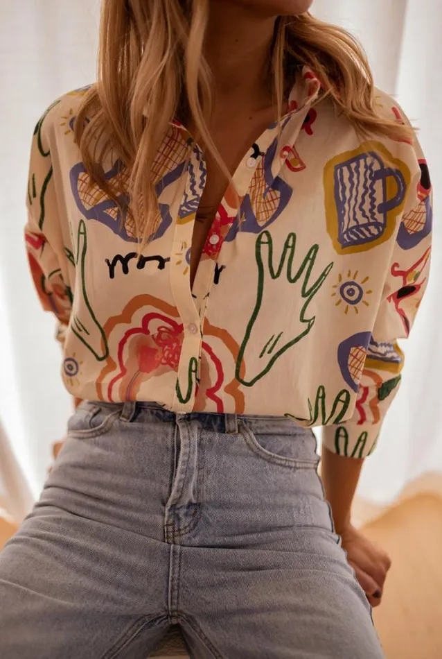 Easy Clothes Patterned Lou Shirt Women039s Clothing Shirts