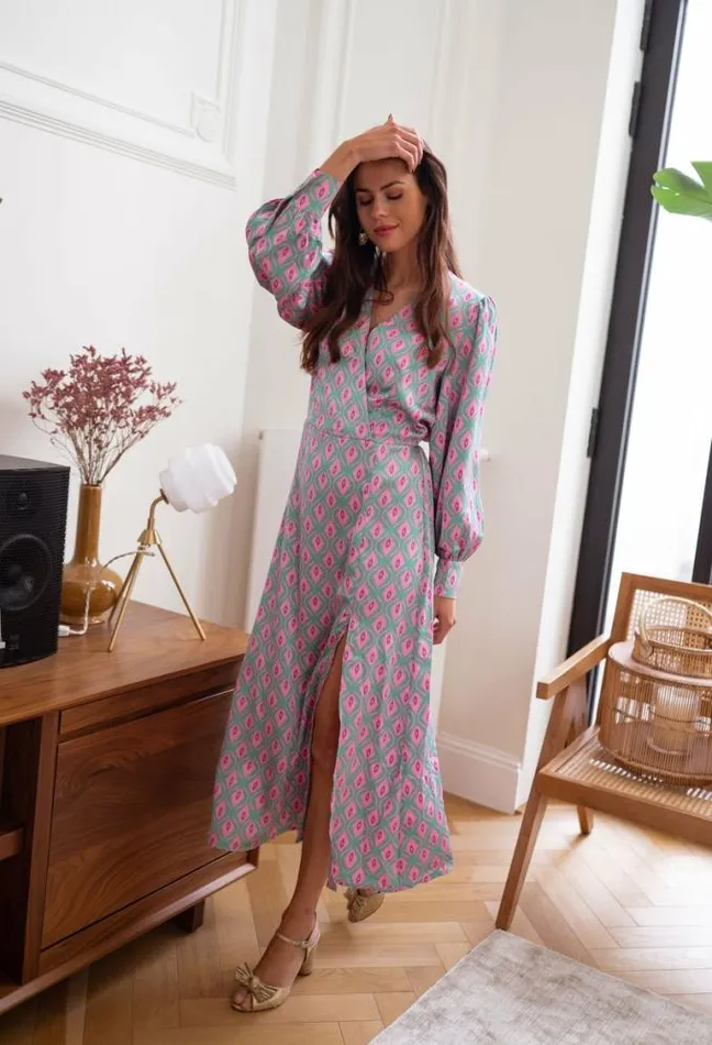 Easy Clothes Patterned Siam Maxi Dress Women039s Clothing Dresses