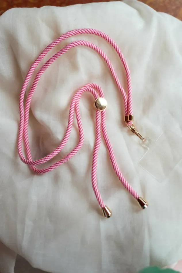 Easy Clothes Pink And Ecru Haki Phone Lanyard Jewelry and Accessories Phone Accessories Easy Clothes Pink And Ecru Haki Phone Lanyard Jewelry and Accessories Phone Accessories