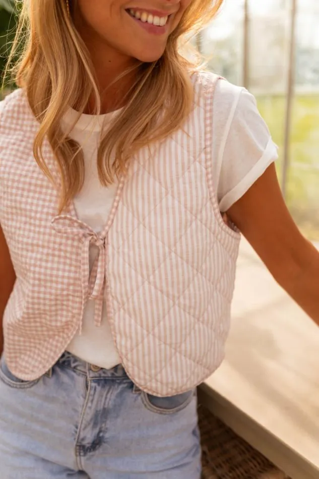 Easy Clothes Pink And Ecru Sleeveless Macy Cardigan Women039s Clothing Cardigans Easy Clothes Pink And Ecru Sleeveless Macy Cardigan Women039s Clothing Cardigans