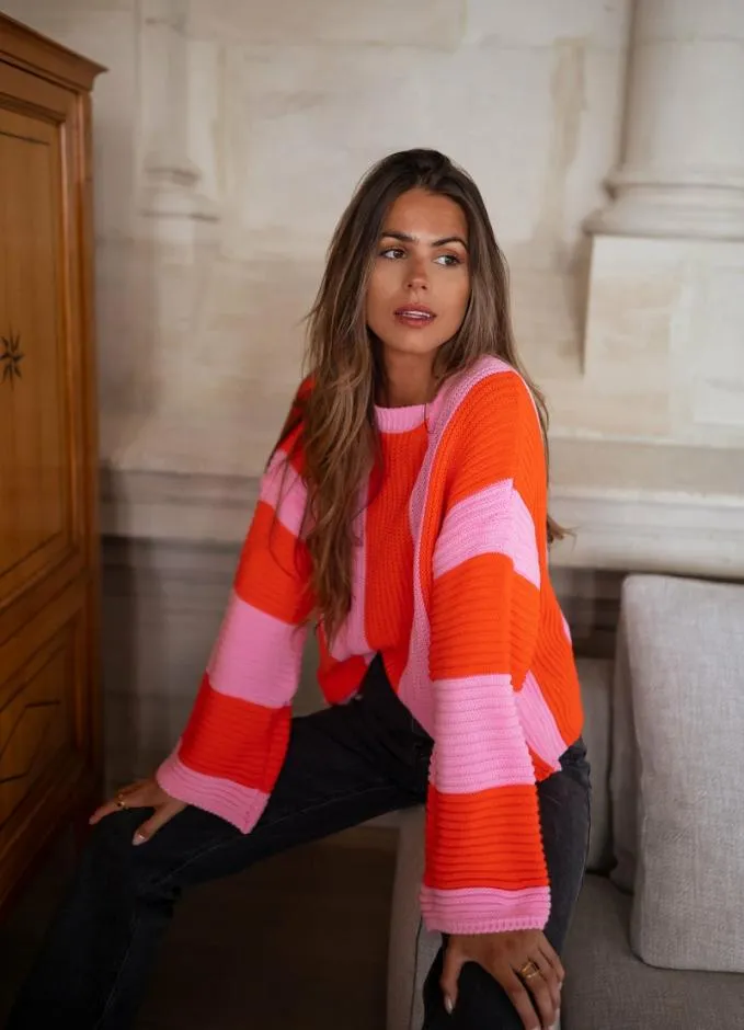 Easy Clothes Pink And Orange Masson Sweater Pink and Orange Women039s Clothing Sweaters Easy Clothes Pink And Orange Masson Sweater Pink and Orange Women039s Clothing Sweaters