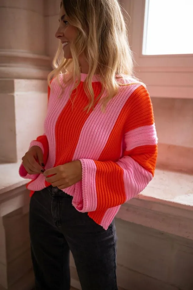 Easy Clothes Pink And Orange Masson Sweater Pink and Orange Women039s Clothing Sweaters Easy Clothes Pink And Orange Masson Sweater Pink and Orange Women039s Clothing Sweaters