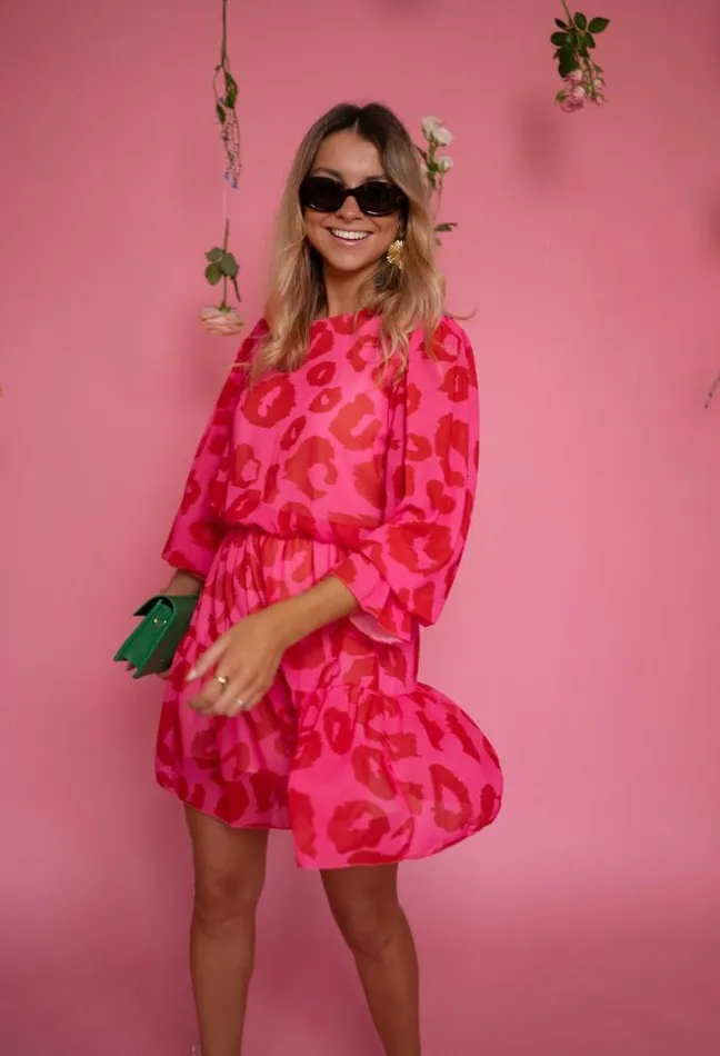 Easy Clothes Pink And Red Aelis Dress Women039s Clothing Dresses
