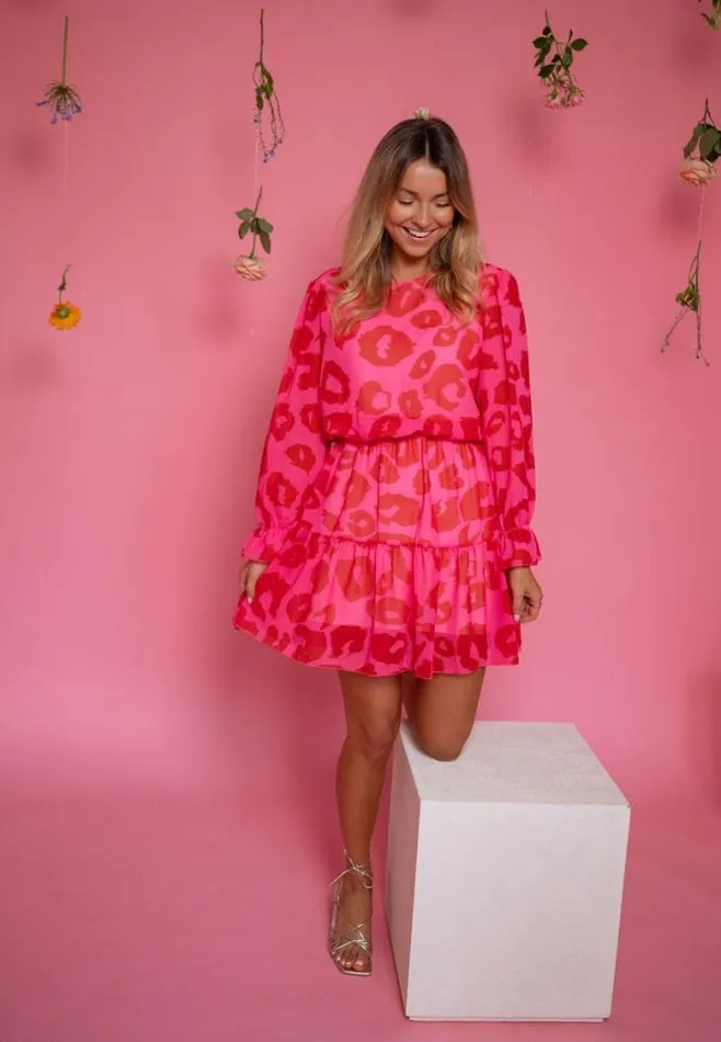 Easy Clothes Pink And Red Aelis Dress Women039s Clothing Dresses