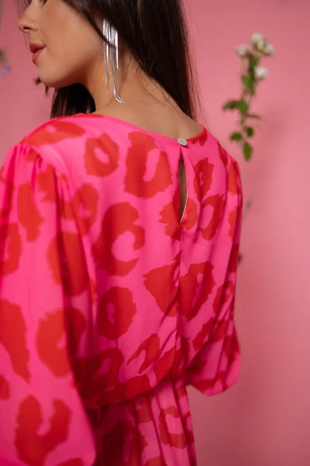 Easy Clothes Pink And Red Aelis Dress Women039s Clothing Dresses