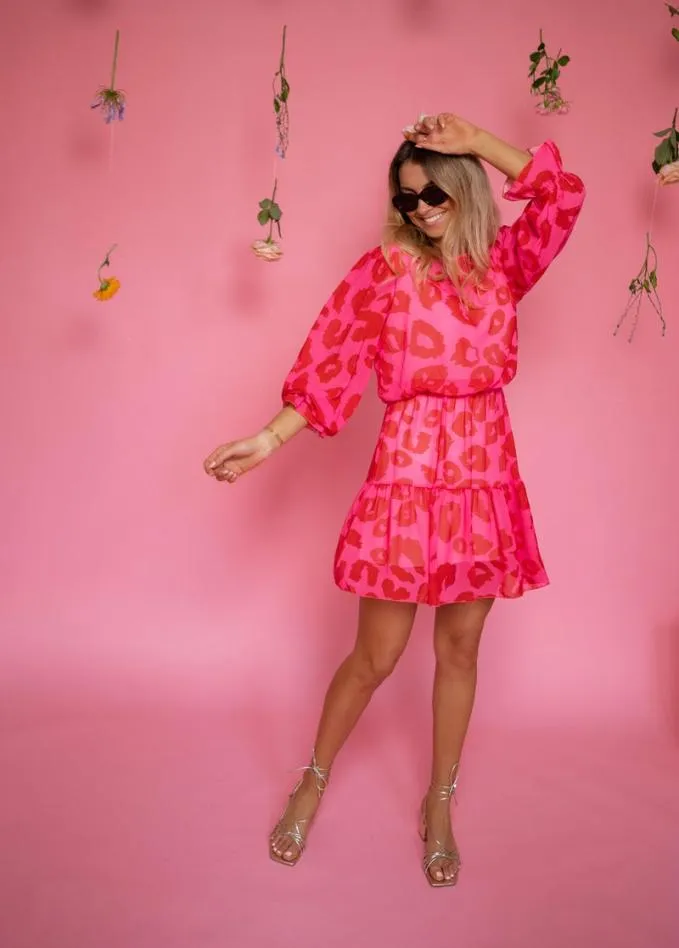 Easy Clothes Pink And Red Aelis Dress Women039s Clothing Dresses