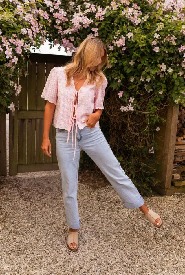 Easy Clothes Pink Charlotte Embroidered Blouse Women039s Clothing Blouses