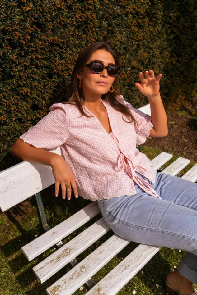 Easy Clothes Pink Charlotte Embroidered Blouse Women039s Clothing Blouses