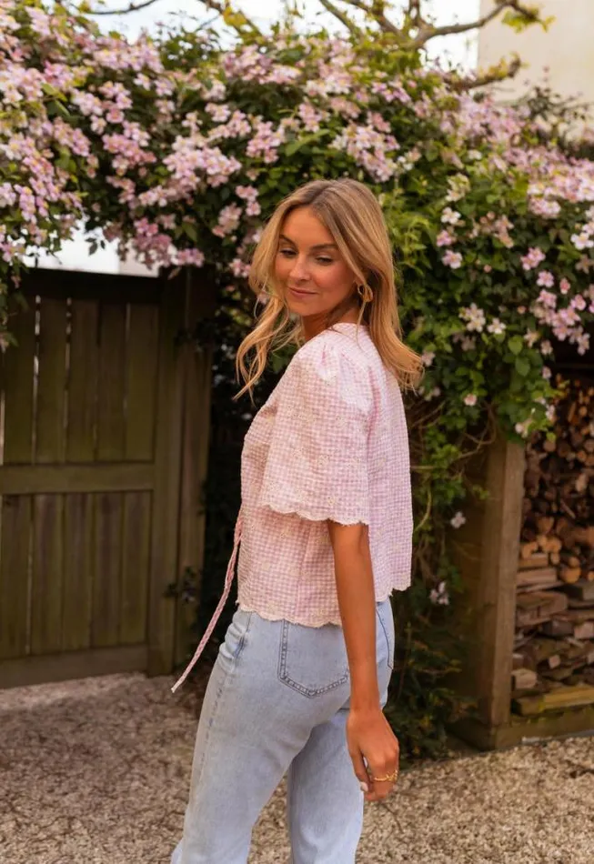 Easy Clothes Pink Charlotte Embroidered Blouse Women039s Clothing Blouses