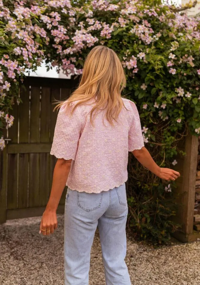 Easy Clothes Pink Charlotte Embroidered Blouse Women039s Clothing Blouses