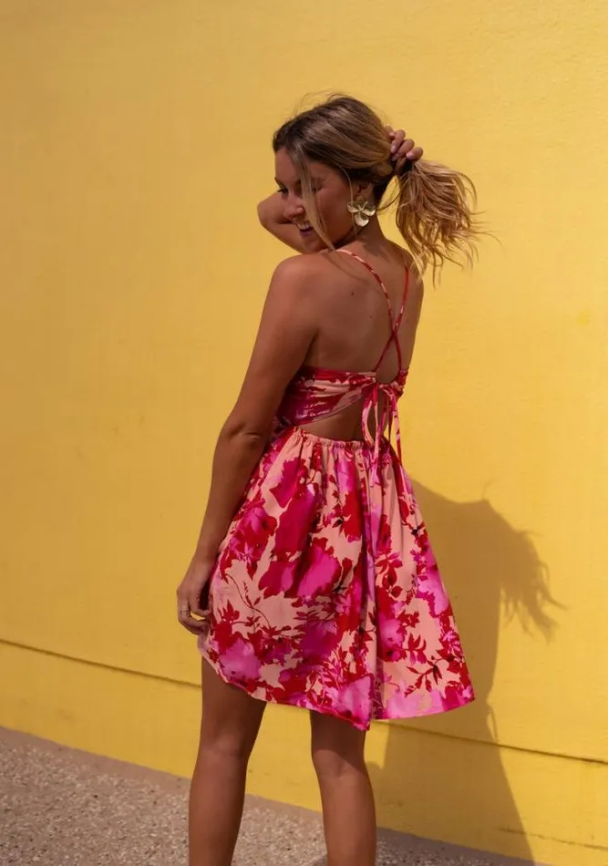 Easy Clothes Pink Floral Nolwenn Dress Women039s Clothing Dresses