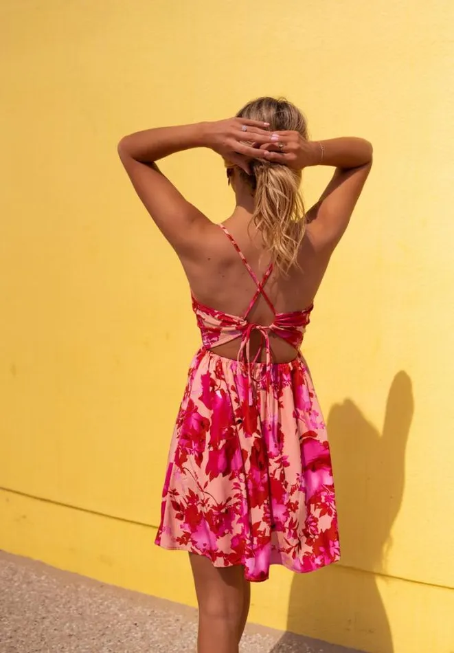 Easy Clothes Pink Floral Nolwenn Dress Women039s Clothing Dresses