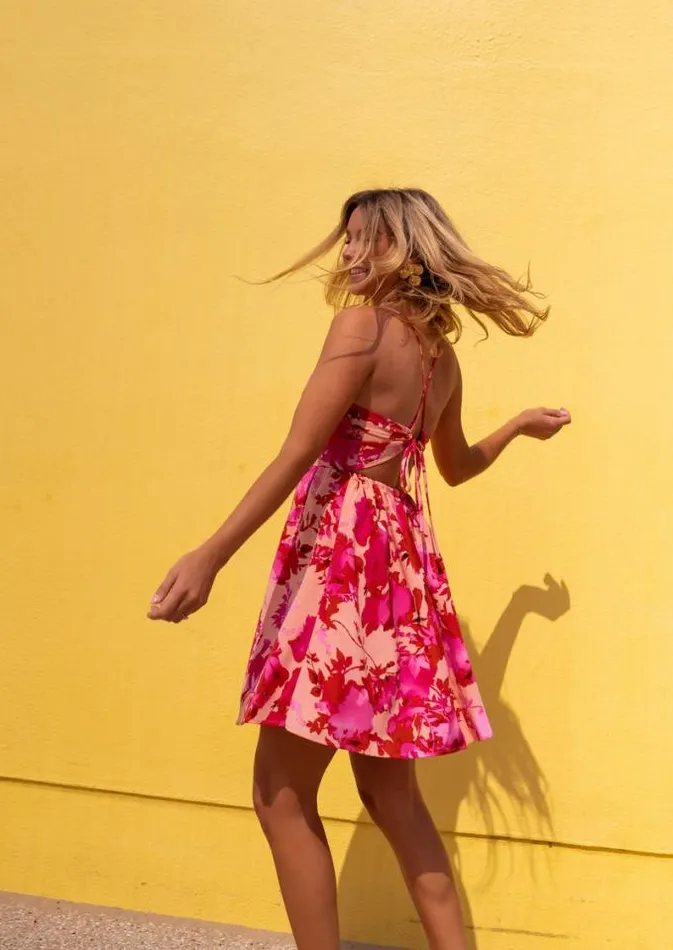 Easy Clothes Pink Floral Nolwenn Dress Women039s Clothing Dresses