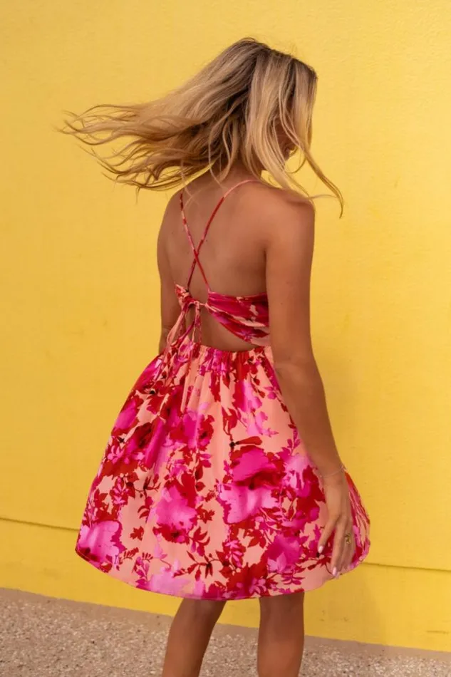 Easy Clothes Pink Floral Nolwenn Dress Women039s Clothing Dresses