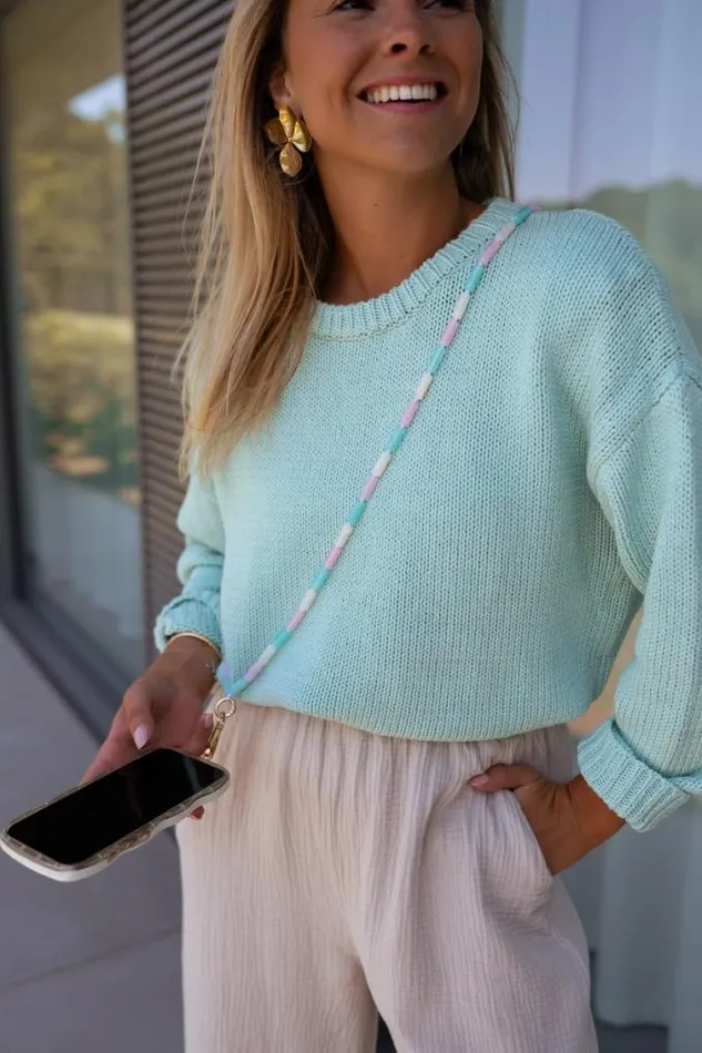 Easy Clothes Pink Green And White Pearl Jula Phone Lanyard Jewelry and Accessories Phone Accessories Easy Clothes Pink Green And White Pearl Jula Phone Lanyard Jewelry and Accessories Phone Accessories