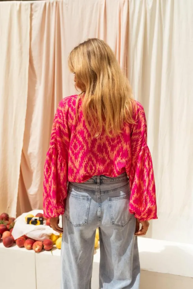 Easy Clothes Pink Patterned Constance Shirt Women039s Clothing Shirts