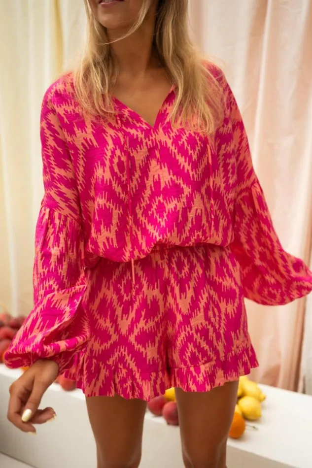 Easy Clothes Pink Patterned Constance Shirt Women039s Clothing Shirts