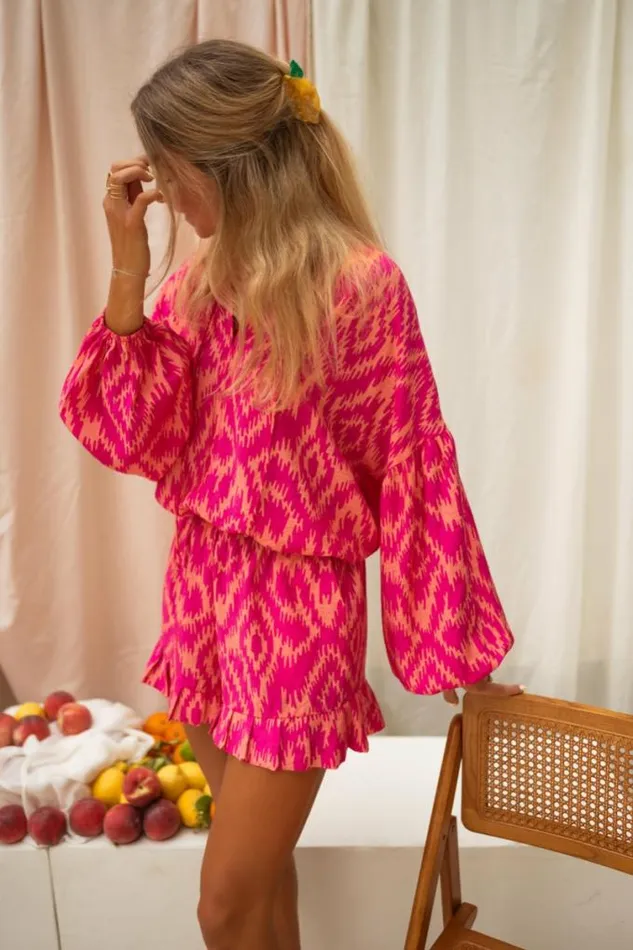 Easy Clothes Pink Patterned Constance Shirt Women039s Clothing Shirts