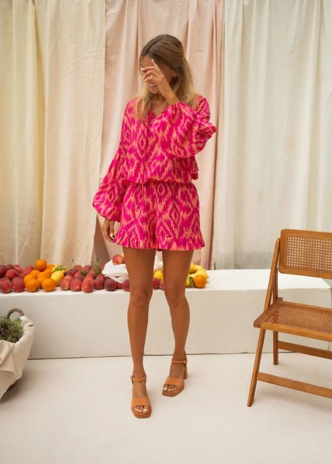 Easy Clothes Pink Patterned Constance Shirt Women039s Clothing Shirts