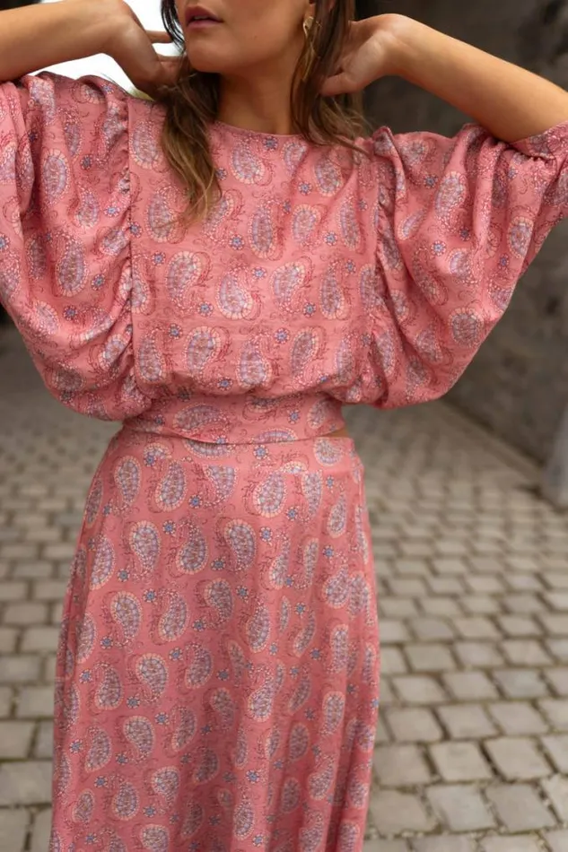 Easy Clothes Pink Patterned Karlou Blouse Women039s Clothing Blouses