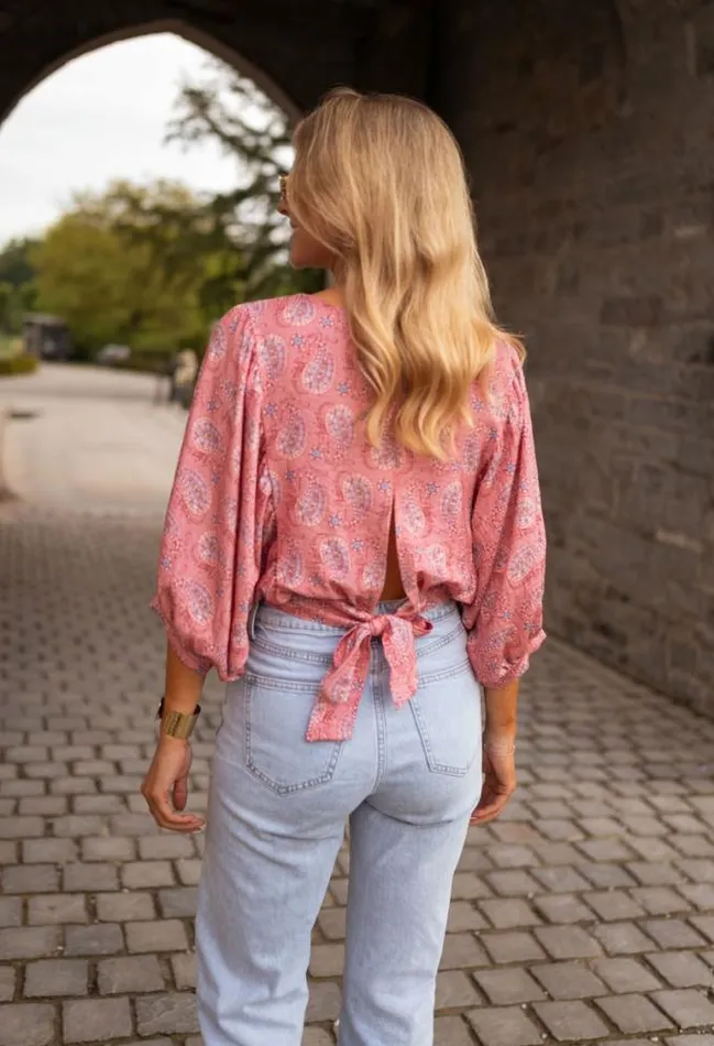 Easy Clothes Pink Patterned Karlou Blouse Women039s Clothing Blouses